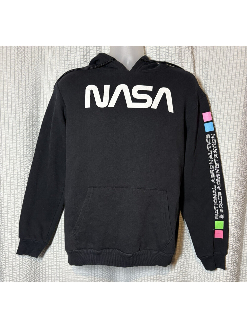 Hyper Space NASA Hoodie Pop Art Astronaut Four Panel Neon Colorway Size S